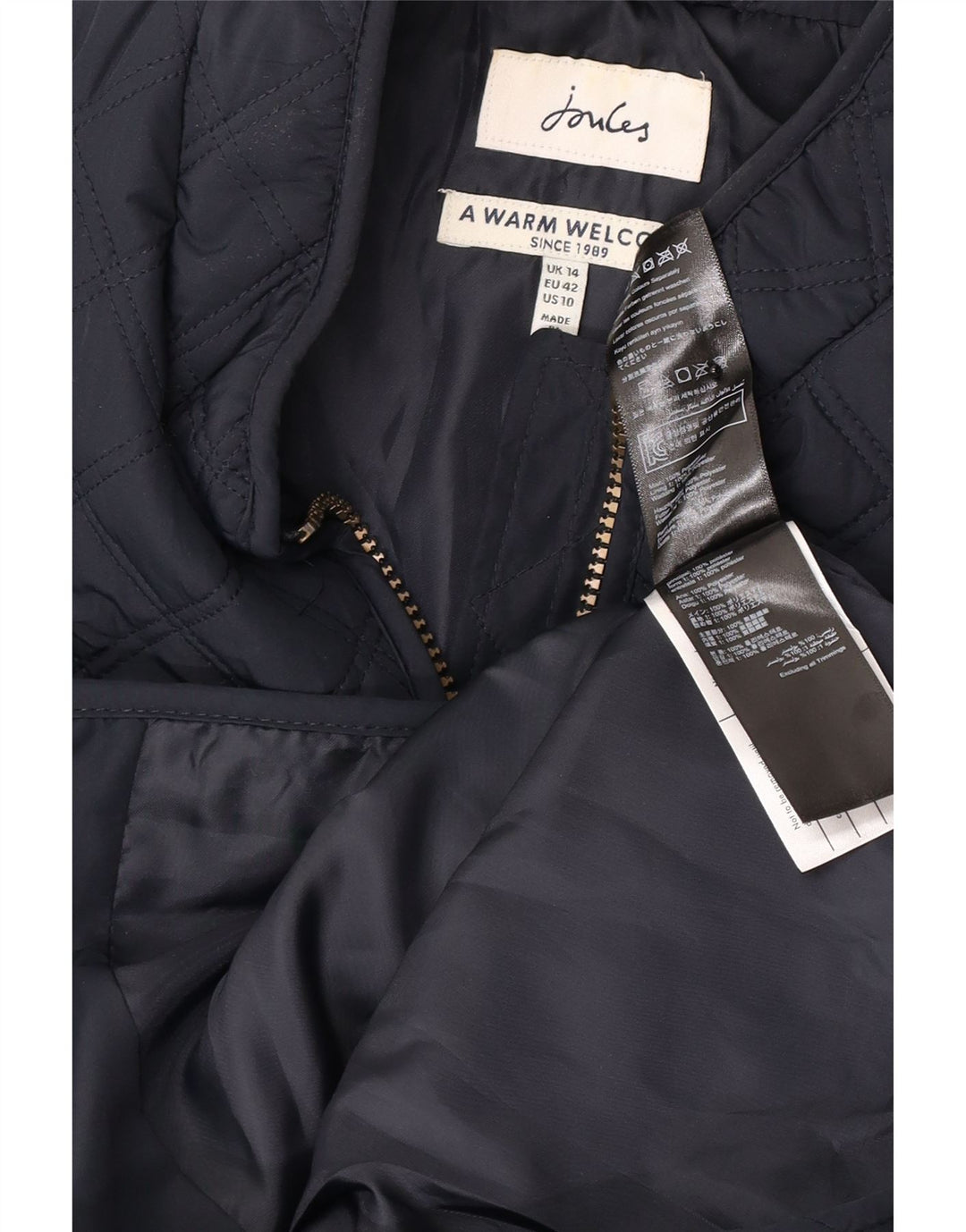 Gilet matlasat pentru femei Joules UK 14, mare, albastru, poliester
