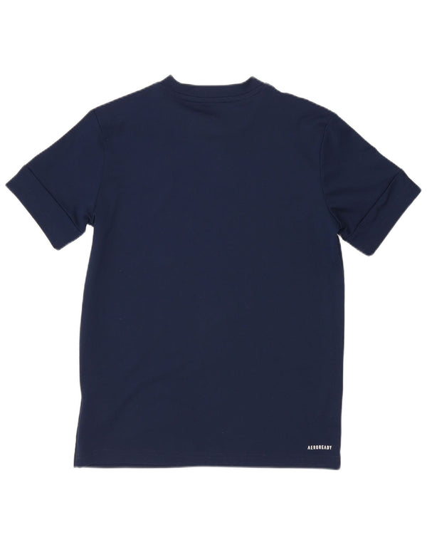 Tricou cu grafic Aeroready Adidas pentru băieți Top 11-12 ani Poliester bleumarin