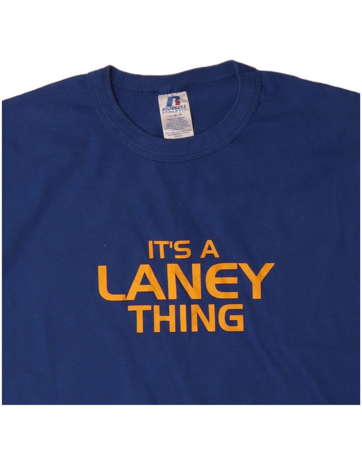 RUSSELL ATHLETIC Tricou grafic pentru bărbați Top mare din bumbac albastru