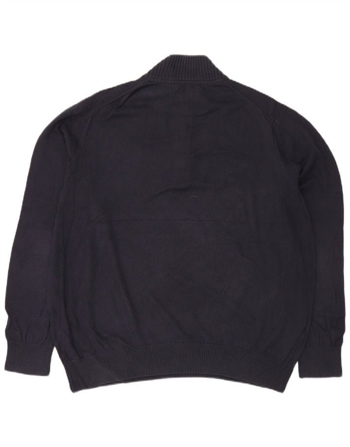 EDDIE BAUER Pulover pentru bărbați, cu fermoar, cu gât, XL, bumbac bleumarin