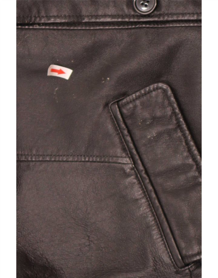 Jachetă de piele vintage pentru bărbați UK 40 Large Black