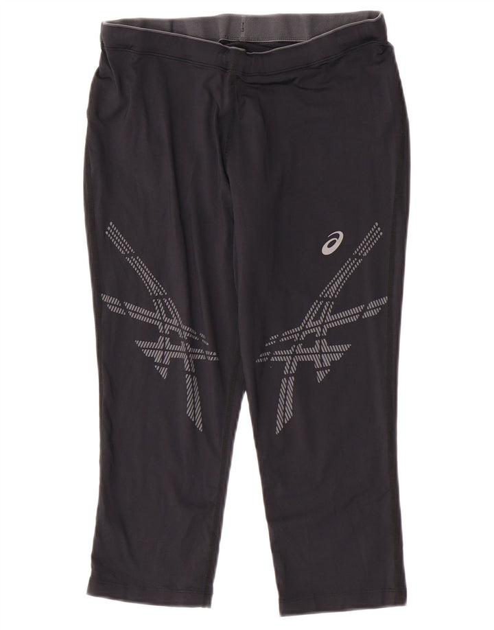 Pantaloni de trening Asics Graphic Capri pentru femei UK 12 Poliamidă neagră medie