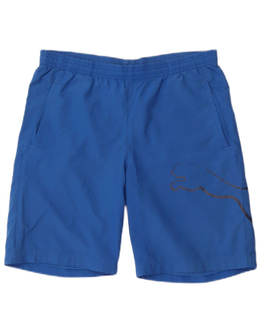 Pantaloni scurți sport grafic Puma pentru băieți 13-14 ani, poliester albastru