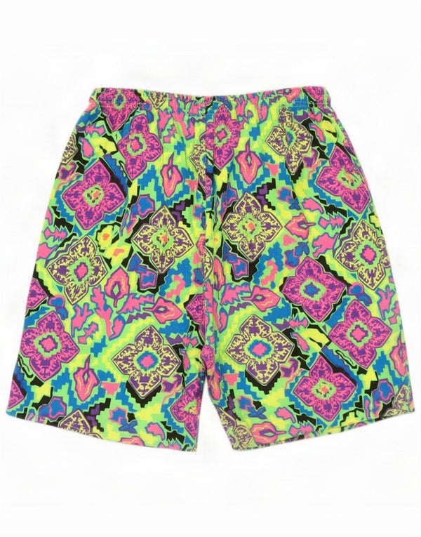 Vintage Womens Shorts UK 14 Large Multicolor Geometric Bumbac