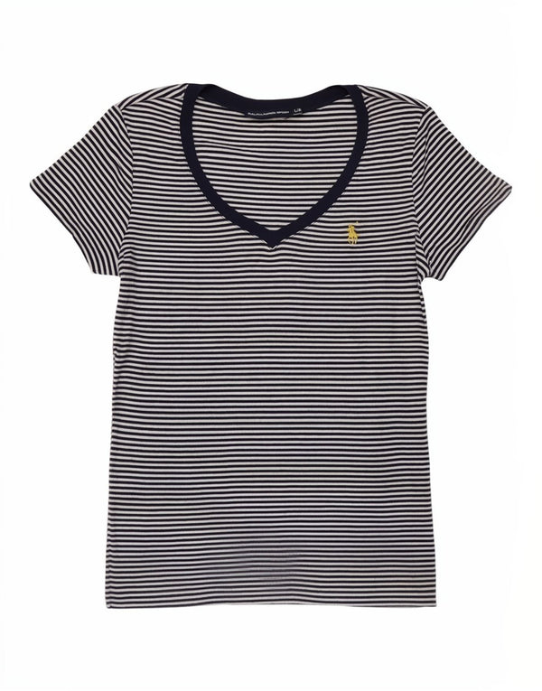 Tricou pentru femei Ralph Lauren, UK 14, mare, bleumarin, cu dungi nautice