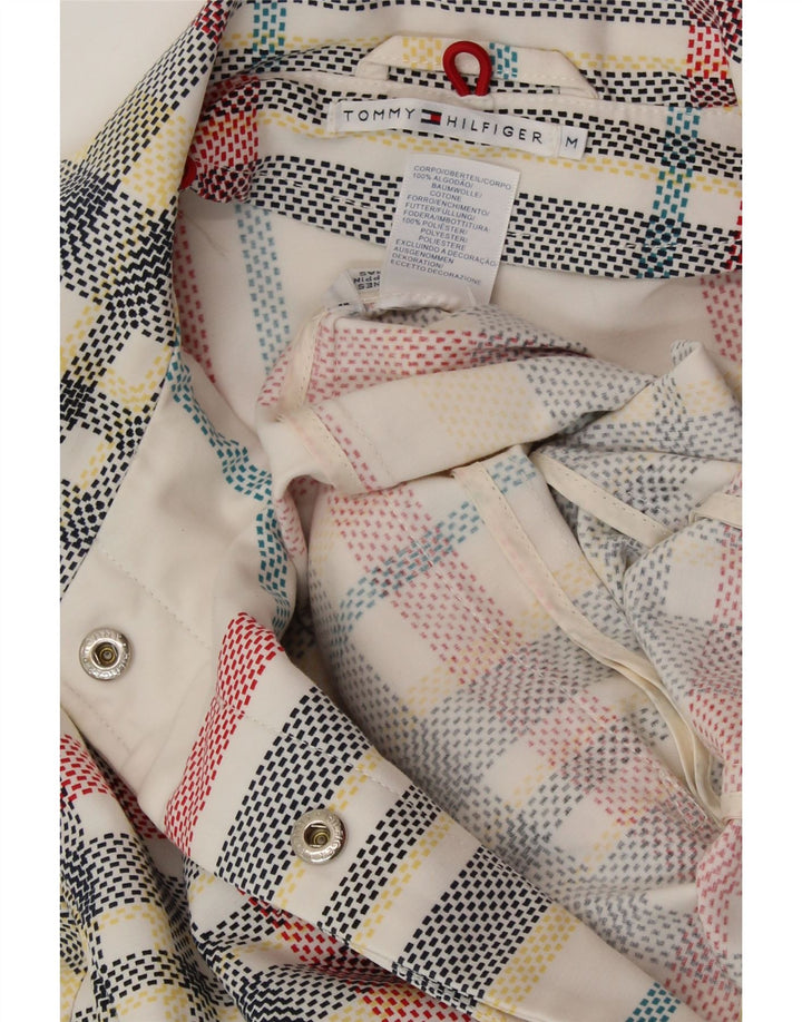 TOMMY HILFIGER Pardesiu pentru femei UK 14 Medium Off White Check Bumbac