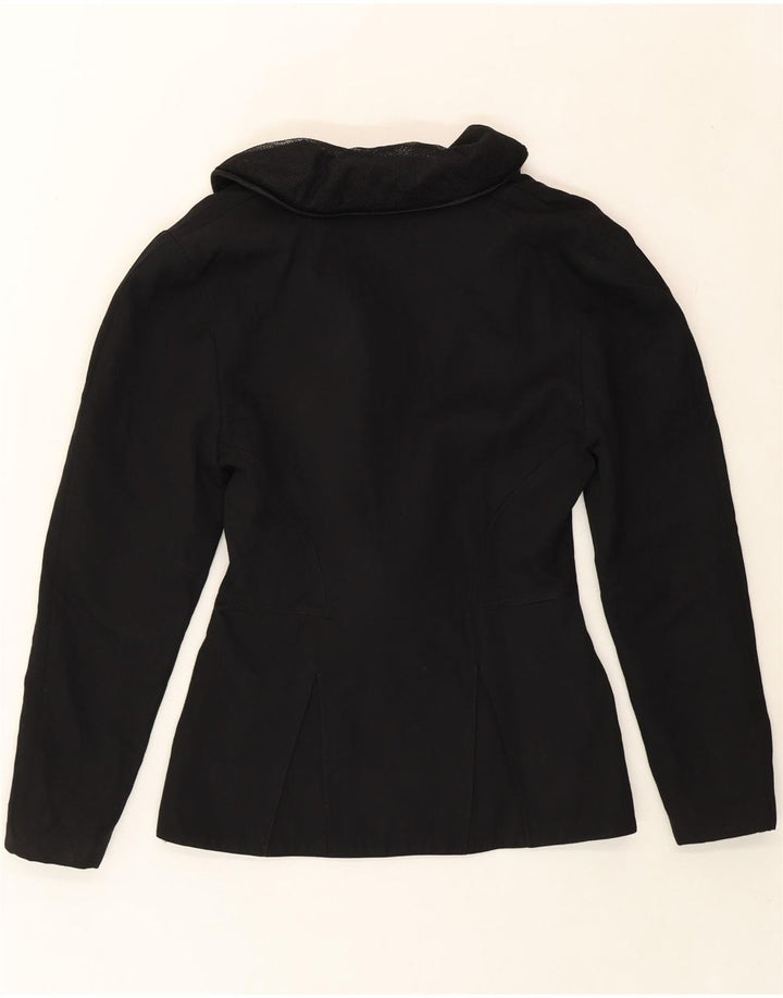 VINTAGE Womens Blazer Jacket IT 42 Medium Black Wool Vintage Vintage and Second-Hand Vintage from Messina Hembry 