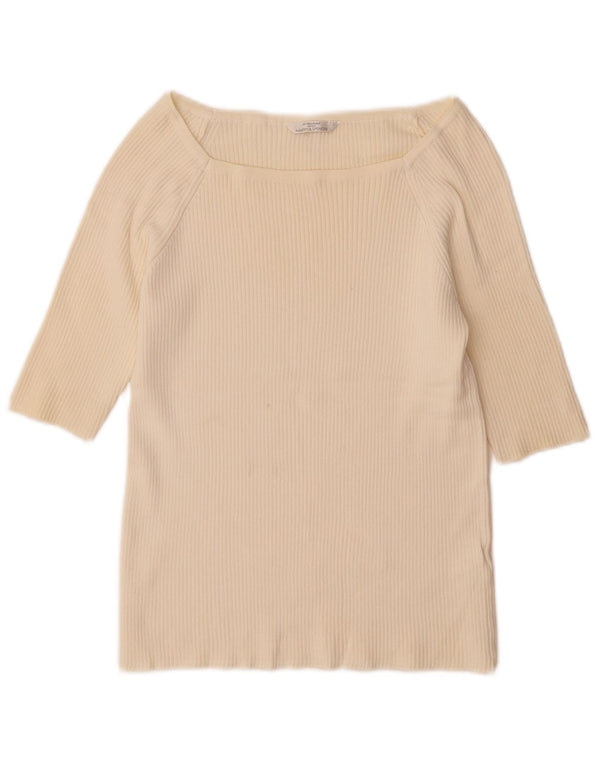 Pulover pentru femei Marks & Spencer, cu mâneci 3/4, UK 14, mare, alb