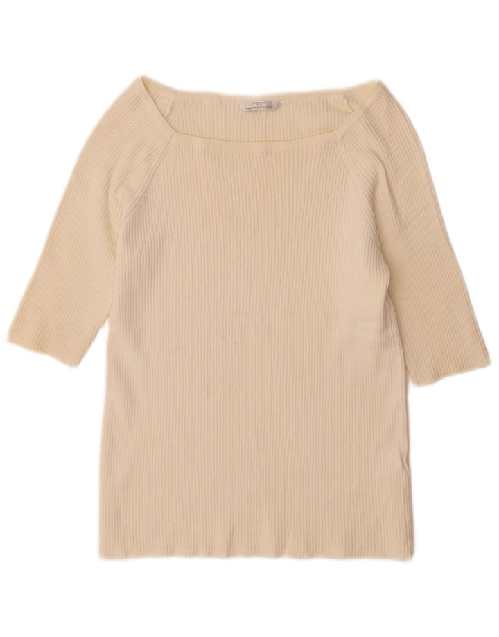 Pulover pentru femei Marks & Spencer, cu mâneci 3/4, UK 14, mare, alb