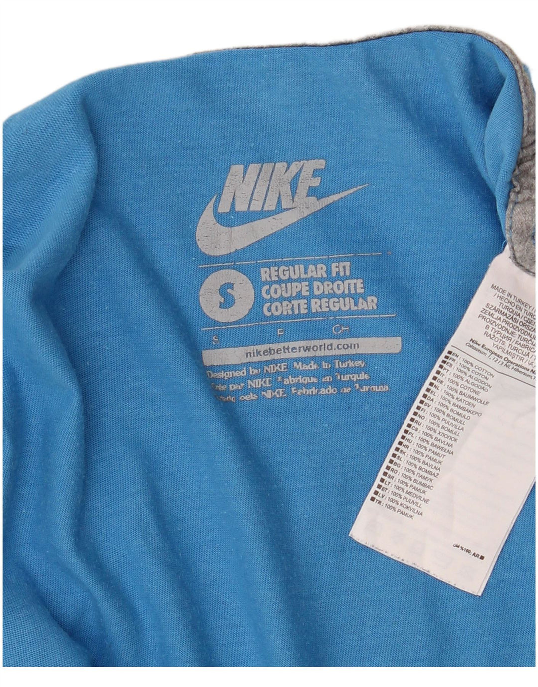 Tricou grafic pentru bărbați Nike Regular Fit Top mic, albastru, bumbac