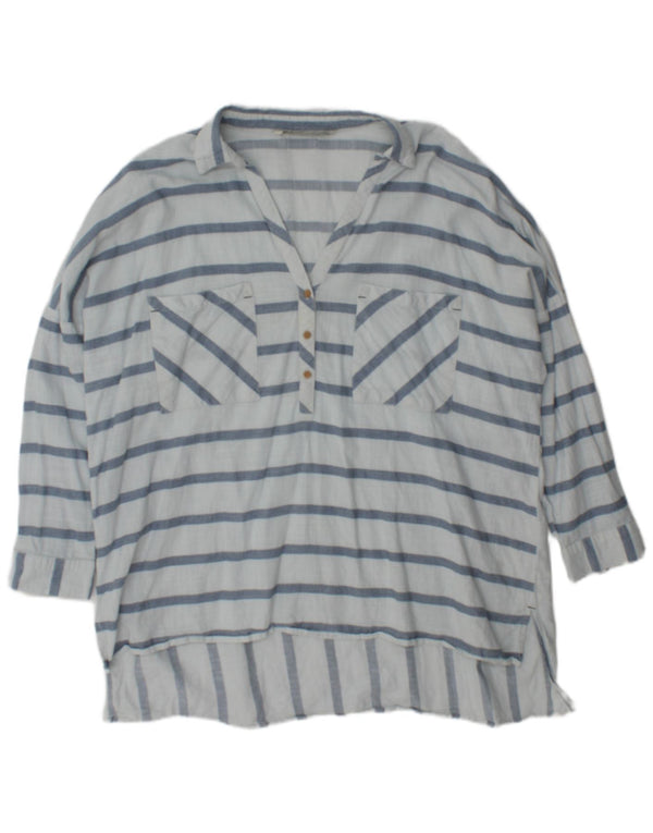 Bluză supradimensionată pentru femei Zara UK 18 XL cu dungi albastre
