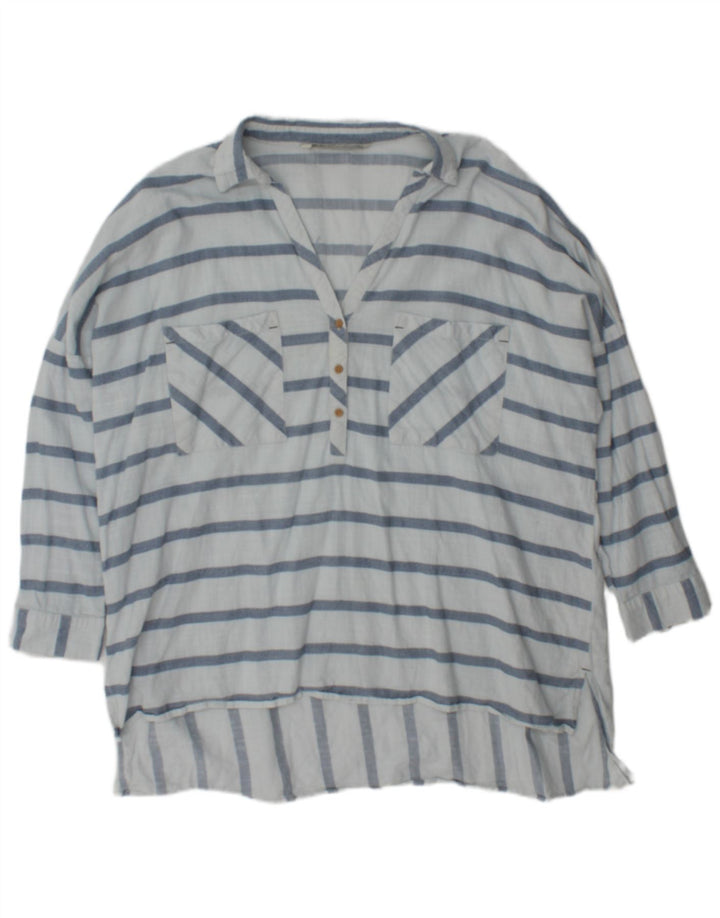 Bluză supradimensionată pentru femei Zara UK 18 XL cu dungi albastre