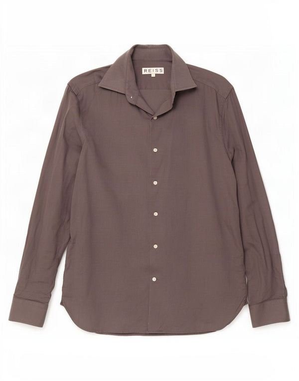 Cămașă Reiss pentru bărbați, bumbac gri mic