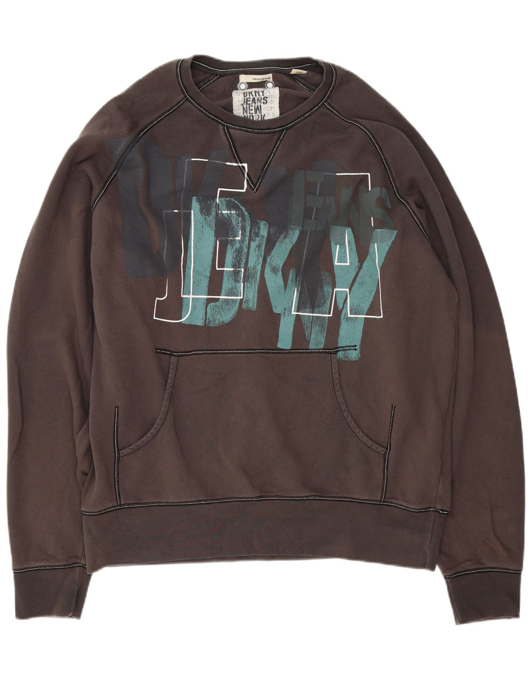 Hanorac grafic pentru bărbați Dkny Jumper XL bumbac gri