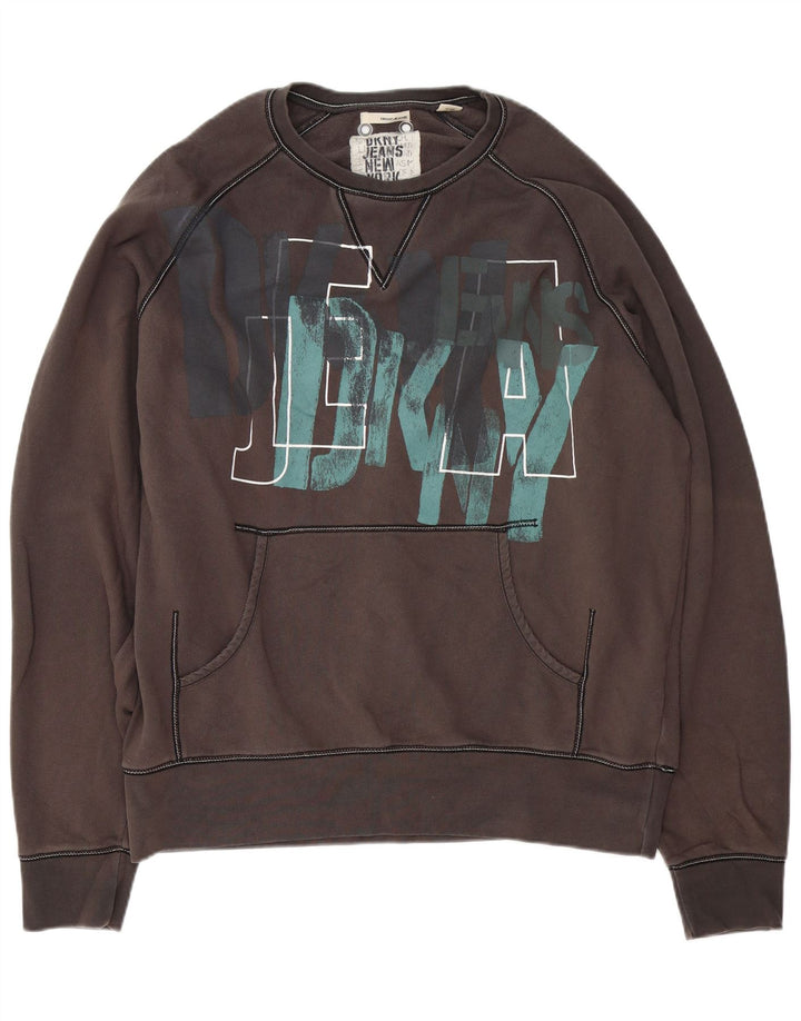 Hanorac grafic pentru bărbați Dkny Jumper XL bumbac gri