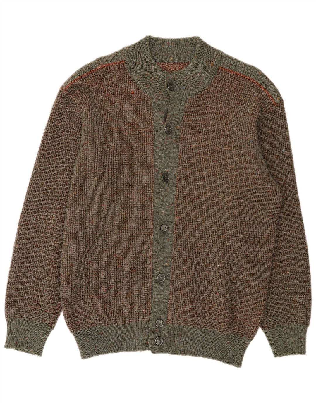 Cardigan Vintage pentru bărbați din lână maro medie