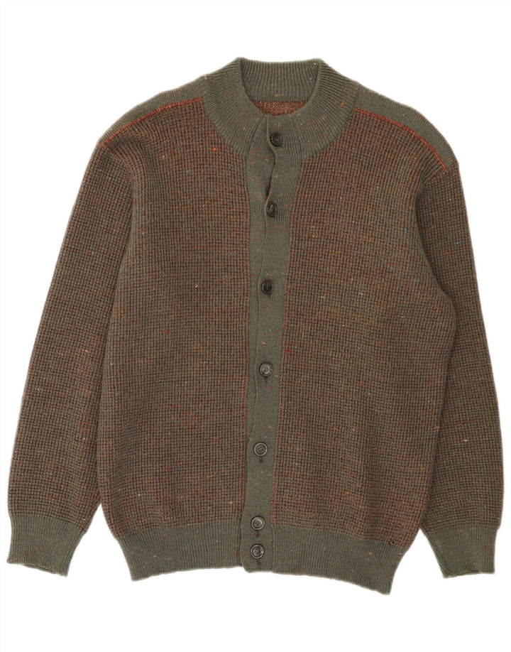 Cardigan Vintage pentru bărbați din lână maro medie