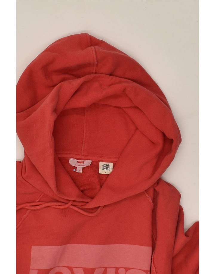 LEVI'S Womens Oversized Graphic Hoodie Jumper UK 14 Medium Red Cotton | Vintage Levi's | Thrift | Second-Hand Levi's | Used Clothing | Messina Hembry 
