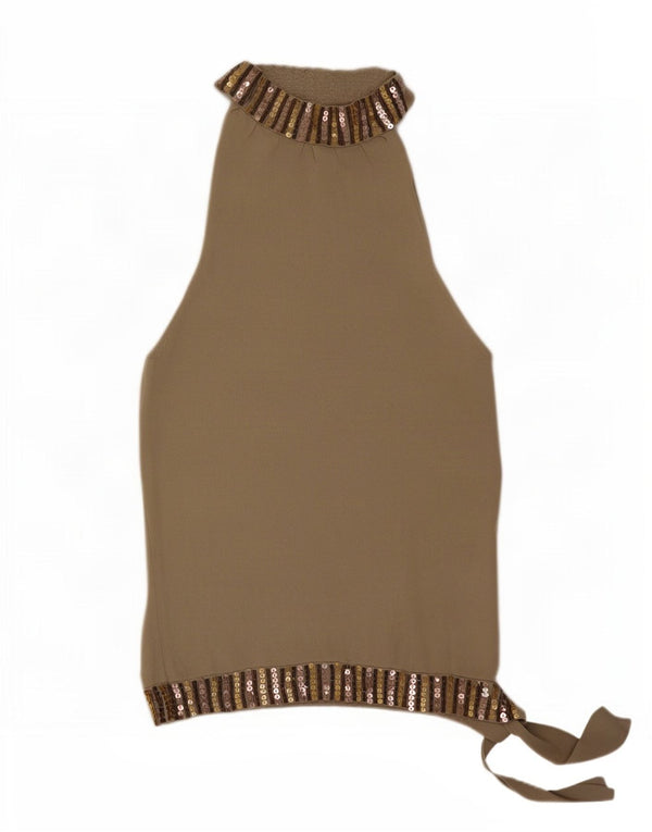 Top Halter pentru femei Zara UK 12 Medium Grey Rayon