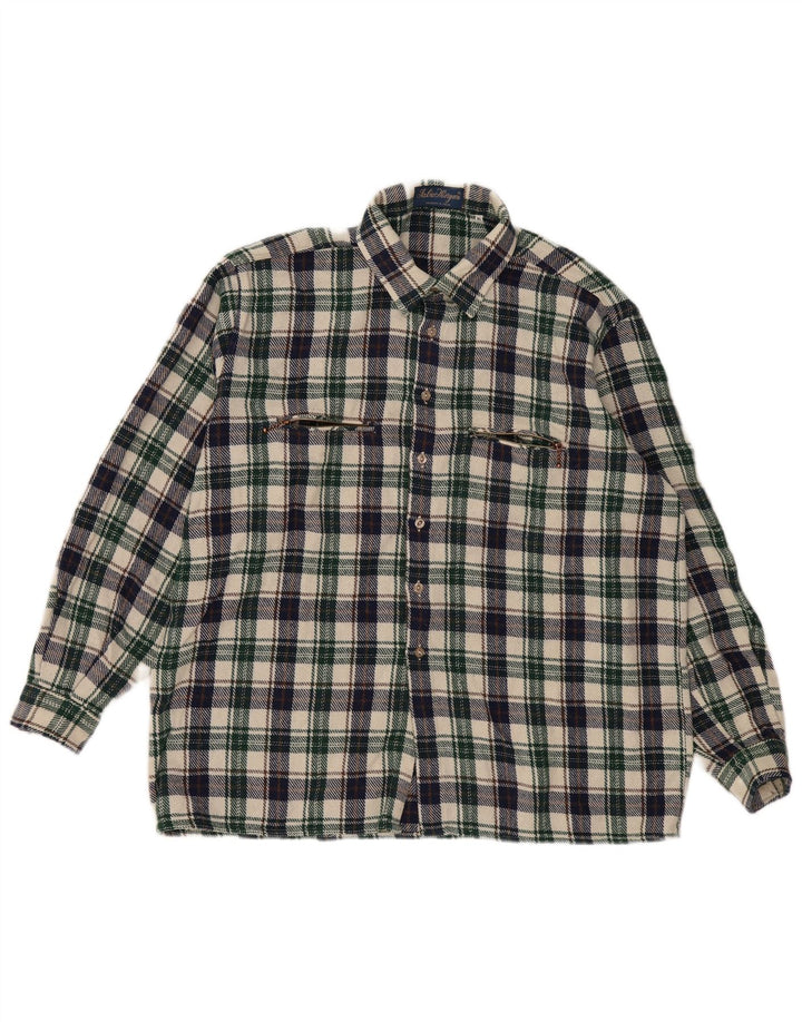 Cămașă Vintage pentru bărbați din flanel XL, multicoloră, cu carouri