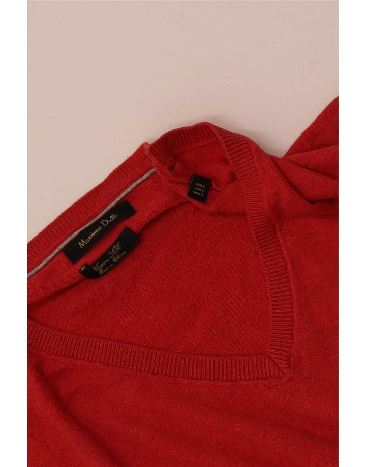 Massimo Dutti Pulover cu decolteu în V pentru bărbați, bumbac roșu mare