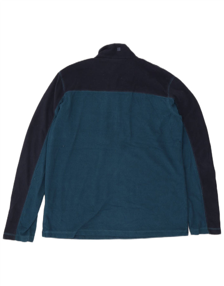 Jumper pentru bărbați Mountain Warehouse, din lână, cu fermoar și gât, albastru, color block