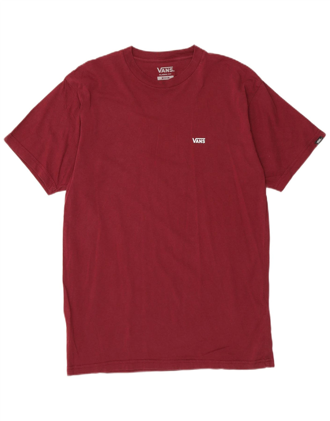 Tricou grafic pentru bărbați VANS, cu croială clasică, top mediu din bumbac burgundy