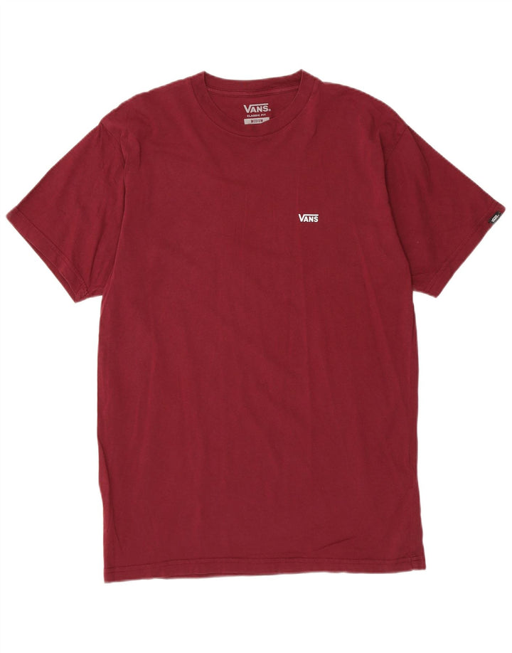 Tricou grafic pentru bărbați VANS, cu croială clasică, top mediu din bumbac burgundy