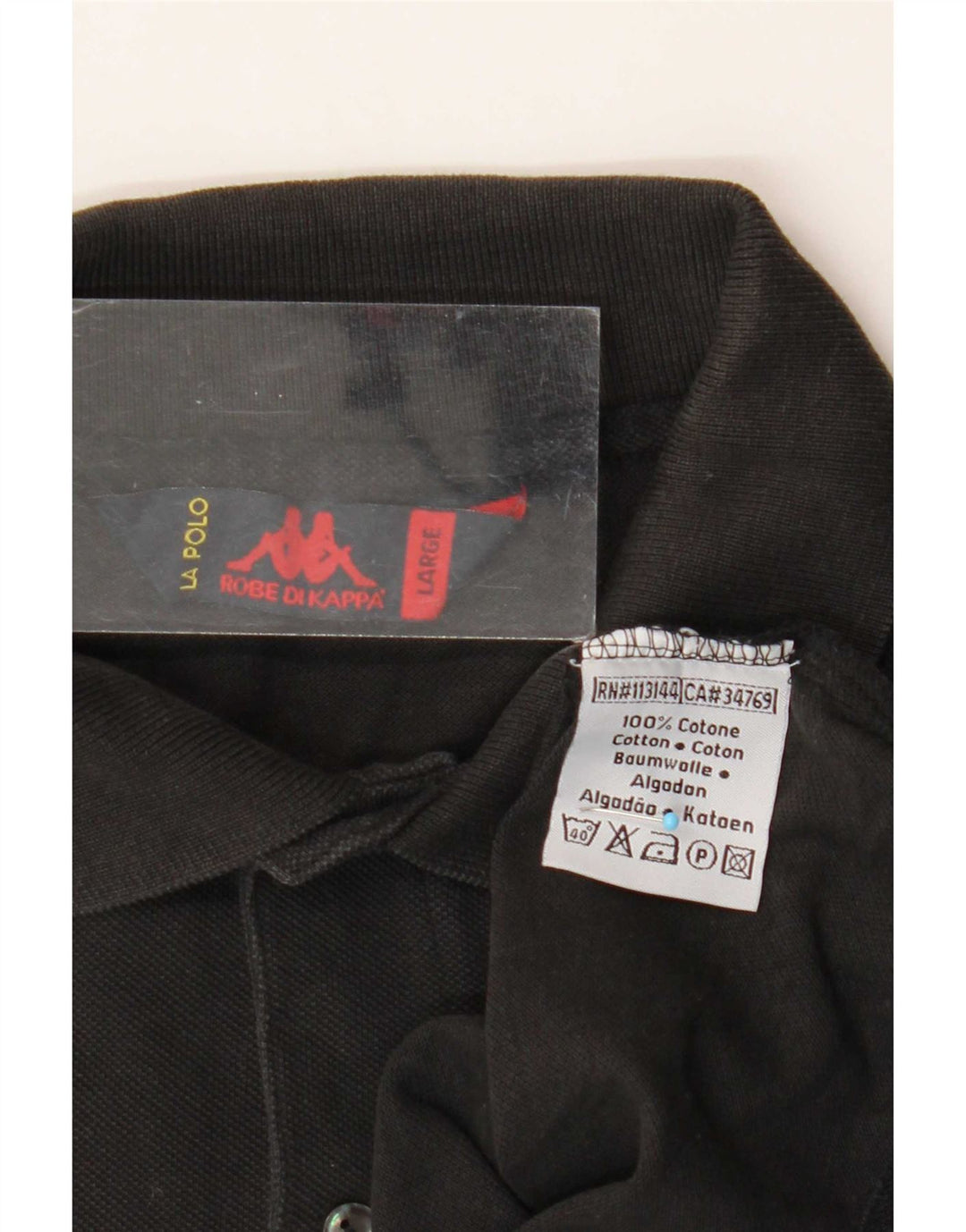 Cămașă polo pentru bărbați Kappa, bumbac negru mare