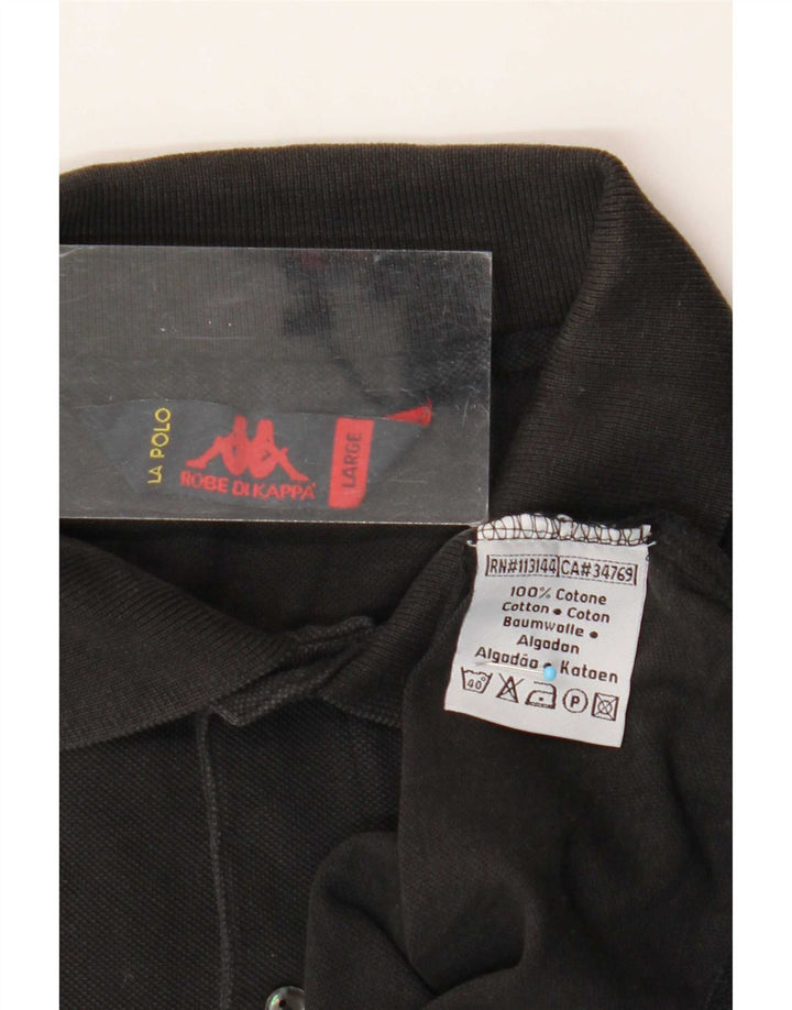 Cămașă polo pentru bărbați Kappa, bumbac negru mare