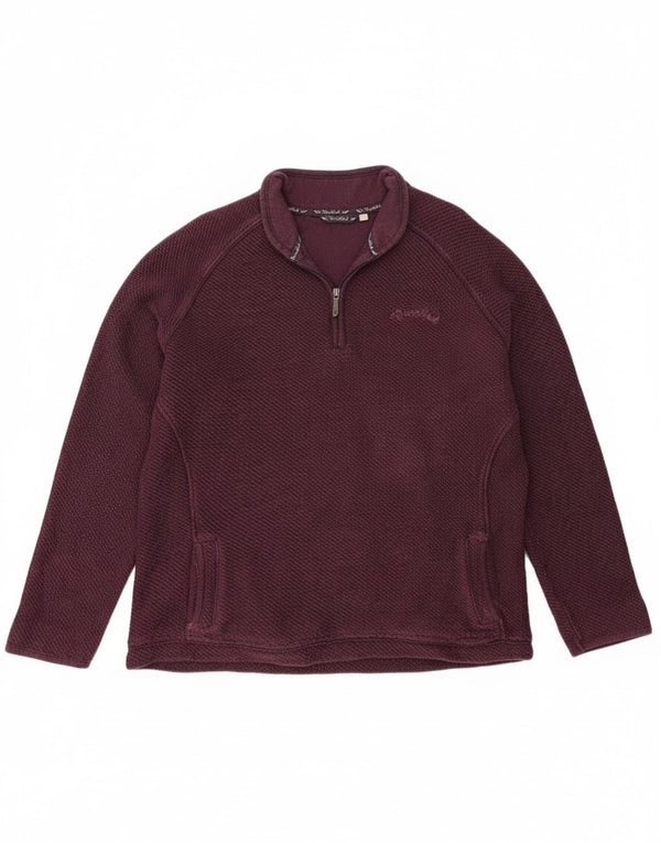 Pulover pentru femei Weird Fish cu fermoar și gât, UK 18 XL, bumbac violet