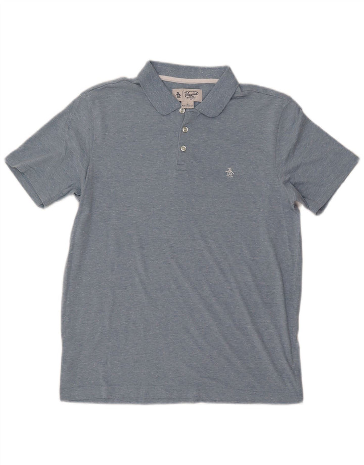 Tricou polo pentru bărbați PENGUIN, bumbac cu pete albastru mediu