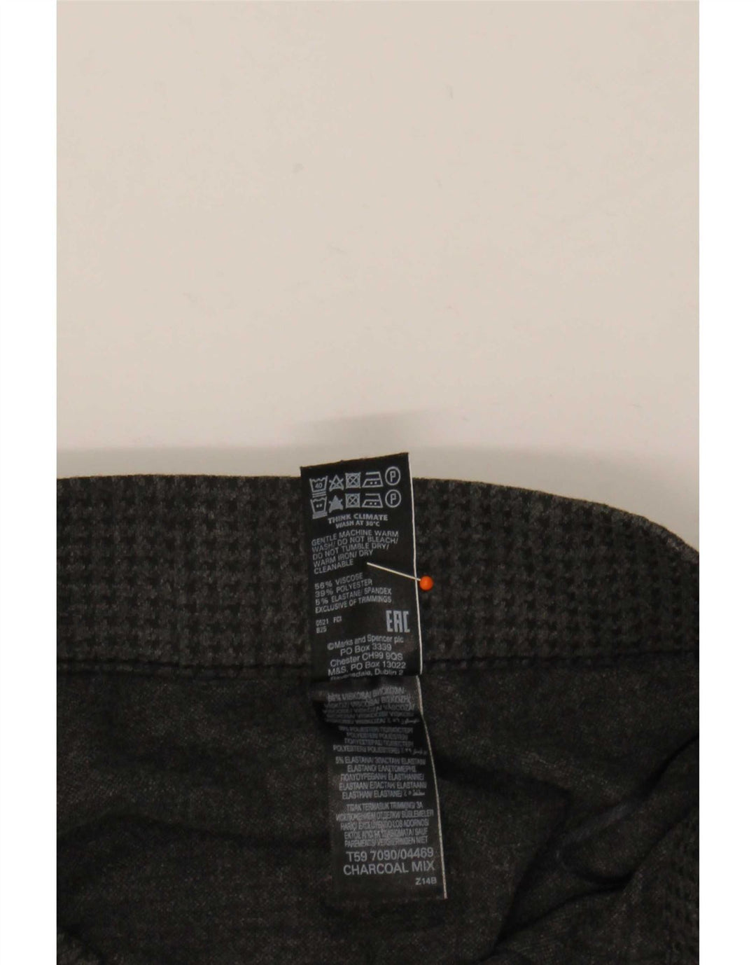 Pantaloni subțiri pentru femei Marks & Spencer UK 16 Large W32 L27 Gri Houndstooth