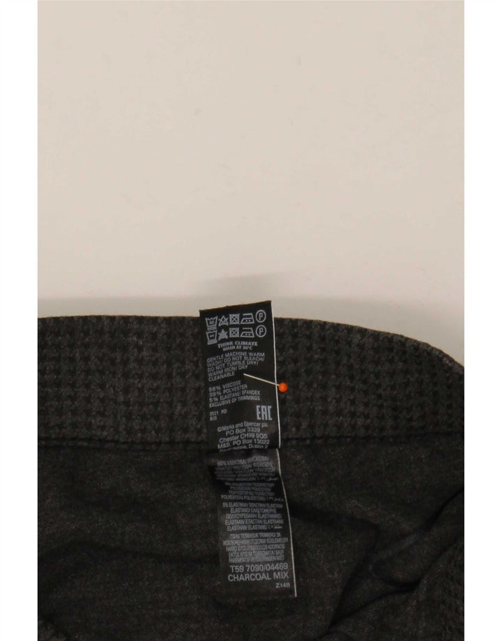 Pantaloni subțiri pentru femei Marks & Spencer UK 16 Large W32 L27 Gri Houndstooth