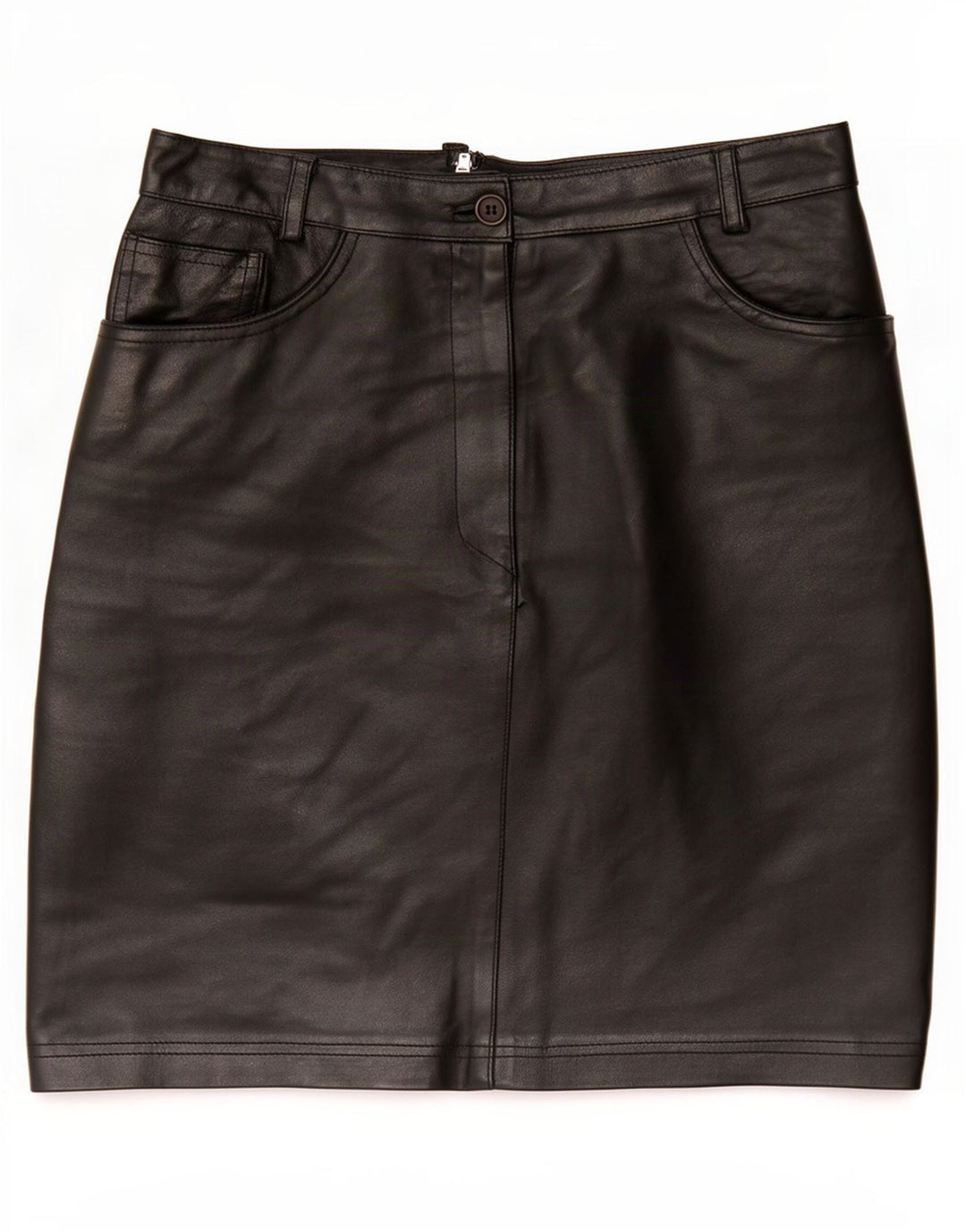 Fusta din piele vintage pentru femei Medium W28 Black