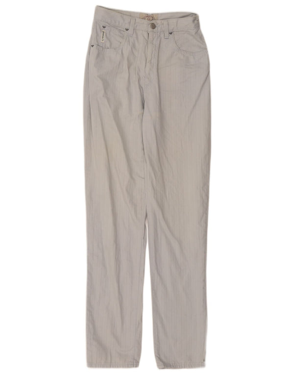 Pantaloni casual subțiri cu talie înaltă Armani pentru femei L28 L30 bumbac cu dungi albastre