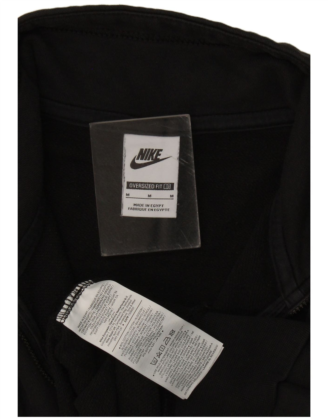 Pulover Nike pentru femei, supradimensionat, cu grafic, cu fermoar, cu gât, UK 14 Medium Negru
