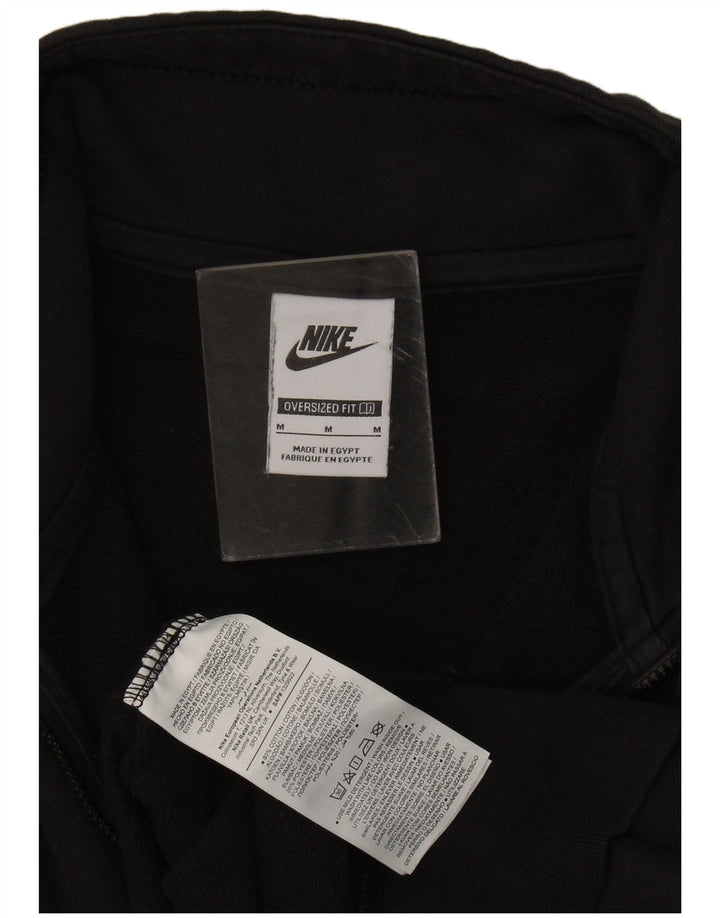 Pulover Nike pentru femei, supradimensionat, cu grafic, cu fermoar, cu gât, UK 14 Medium Negru