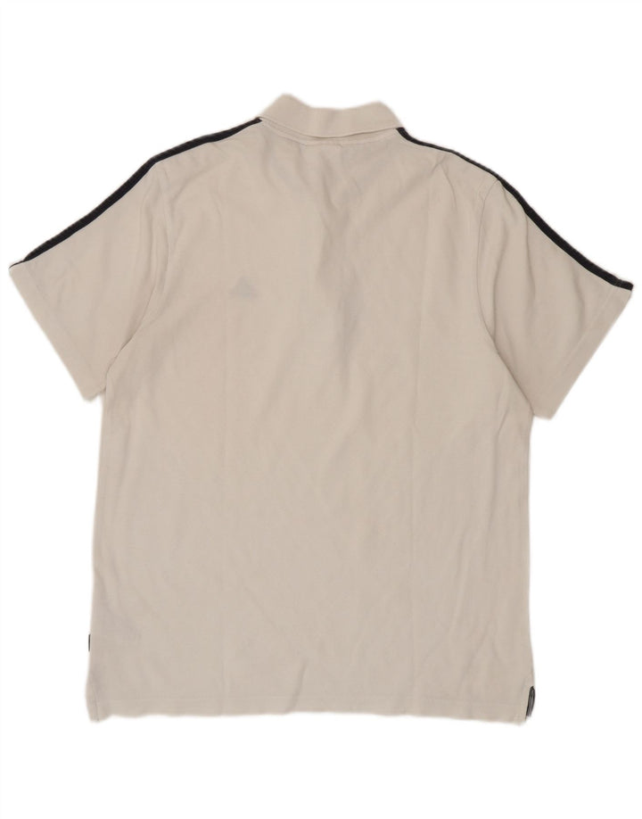 Tricou polo Adidas pentru bărbați, bumbac alb mediu