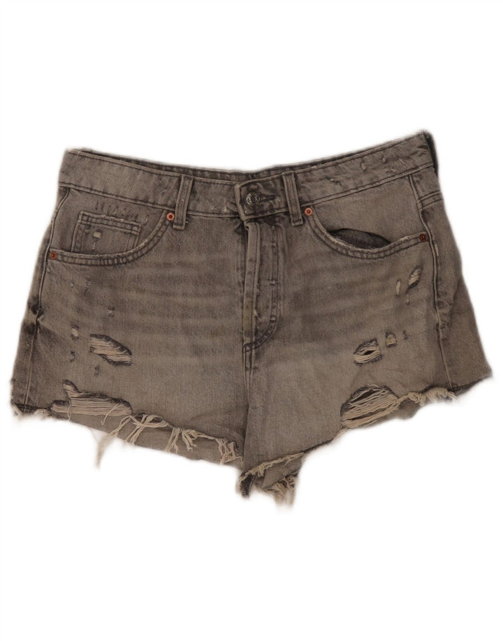 Pantaloni de damă Zara, din denim, învechiți, EU 40 Medium W30 Bumbac gri
