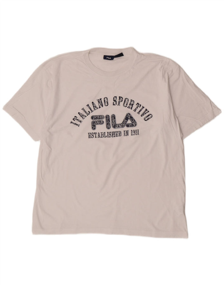 Tricou cu grafică pentru bărbați Fila Top XL Bumbac alb