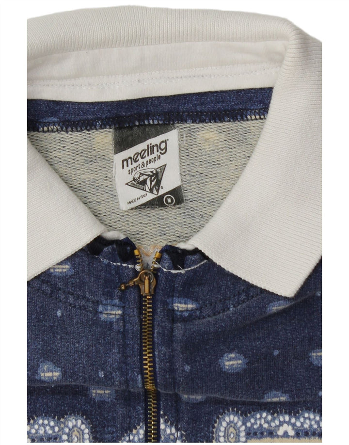 Hanorac pentru bărbați Meeting, cu gât polo, Jumper Medium Blue Patchwork