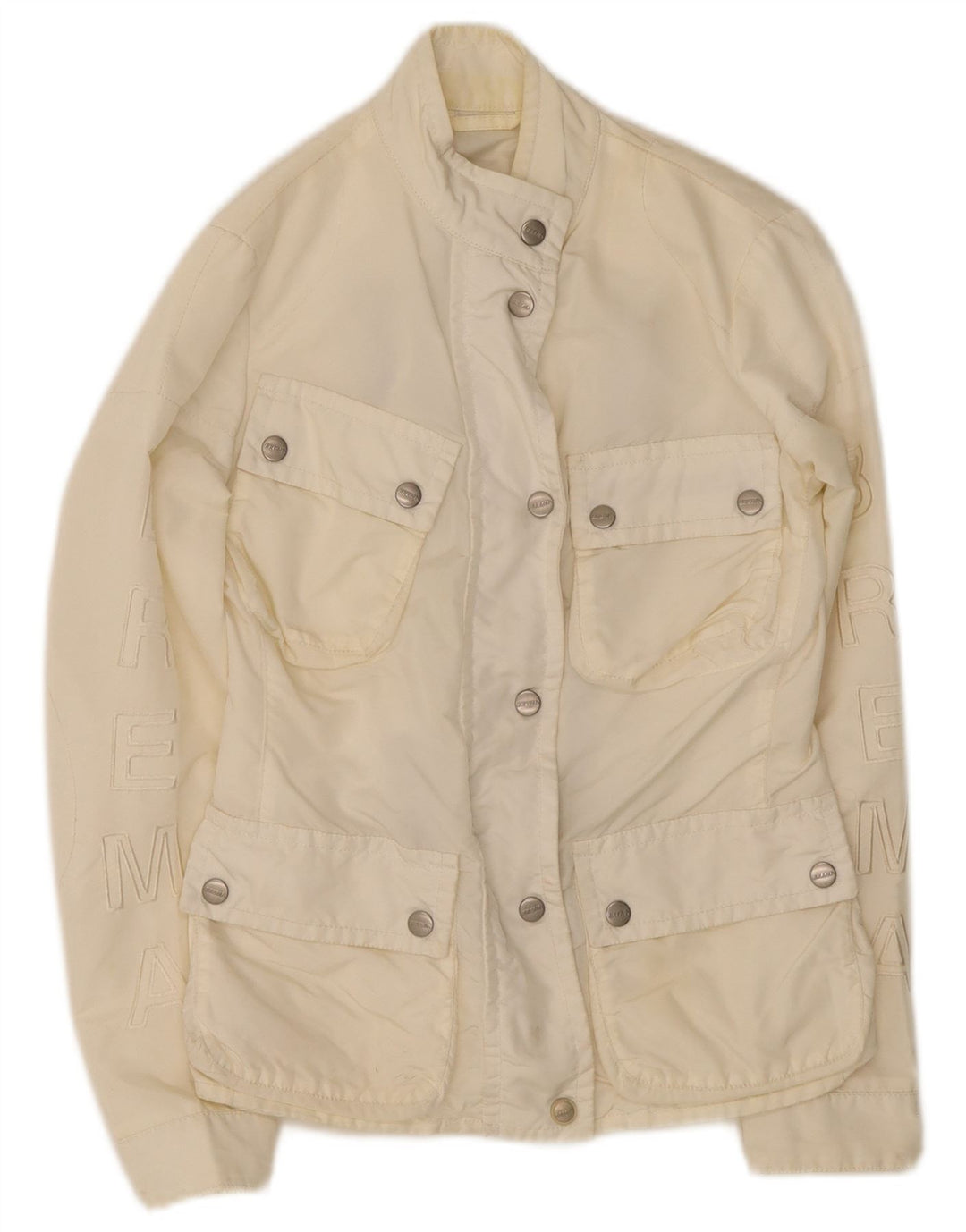 Brema Femei Graphic Utility Jacket IT 40 Small White Polyamide