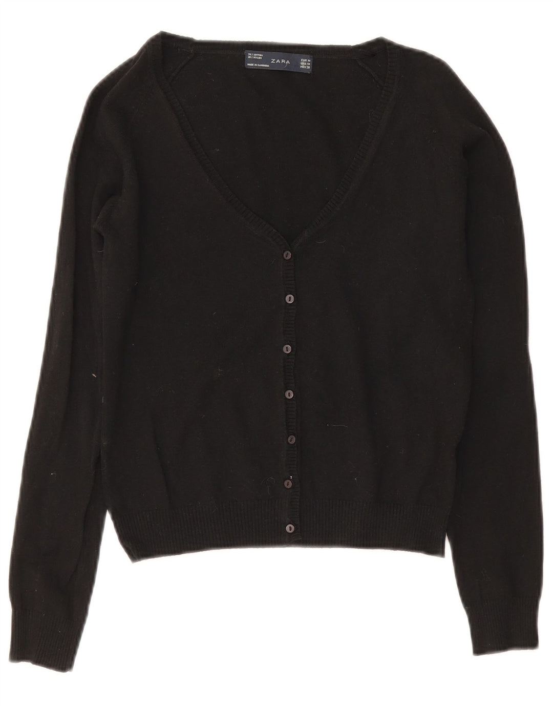 Pulover Bolero pentru Damă Zara UK 12 Medium Negru Bumbac