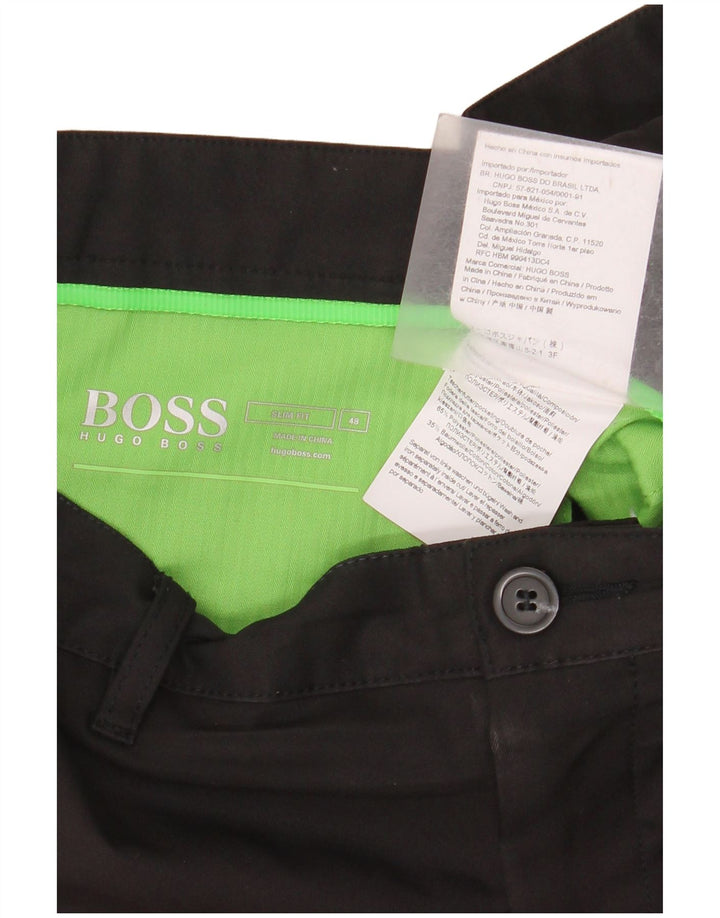 Pantaloni chino pentru bărbați Hugo Boss Slim Fit IT 48 Medium L34 L32 Poliester negru