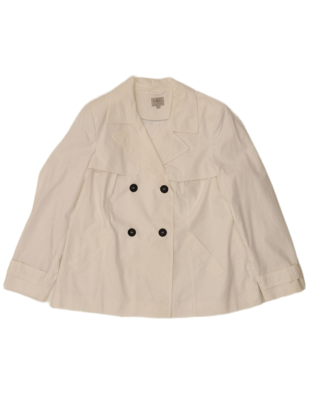 Trenci scurt pentru femei Marks & Spencer UK 16, mare, alb, bumbac