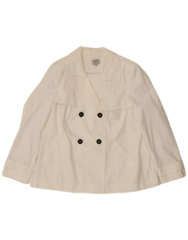 Trenci scurt pentru femei Marks & Spencer UK 16, mare, alb, bumbac