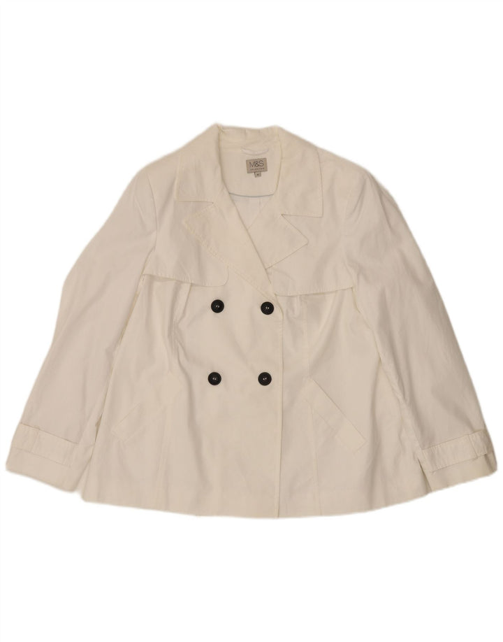 Trenci scurt pentru femei Marks & Spencer UK 16, mare, alb, bumbac