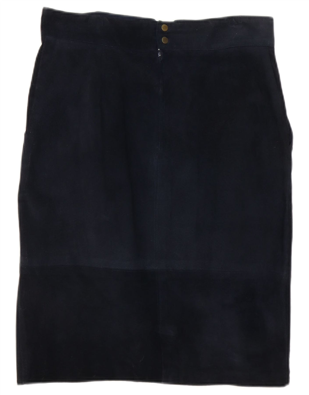 Fusta dreaptă din piele intoarsa pentru femei vintage W30 bleumarin mediu