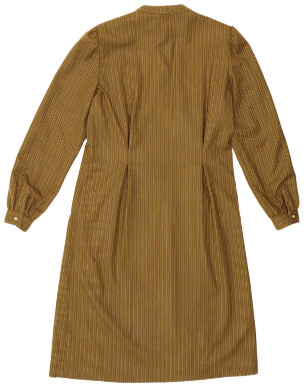 Rochie de bază obișnuită cu mânecă lungă vintage pentru femei UK 14 Medium Green Dunge